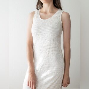 Sharagano White Lace Dress